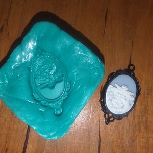 Dragonfly Floral / Flower Cameo Pendant Mold For Epoxy Resin/ Polymer Clay